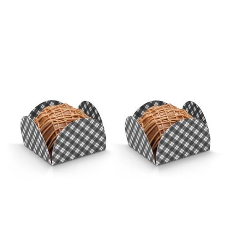 Forminhas para Doces Quadradas Xadrez Preto e Branco 50 unidades Giracor é boa?