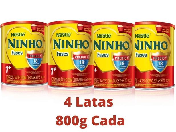 Fórmula Infantil Em Pó Nestlé Ninho Fases 1+ Lata 800g 4 und - Nestle Menor preço em Fórmula Infantil Em Pó Nestlé Ninho Fases 1+ Lata 800g 4 und - Nestle