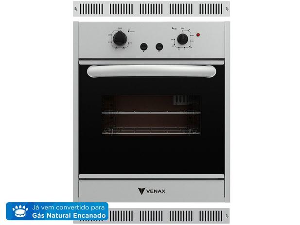 Forno a Gás de Embutir Venax Nero 50L - Autolimpante com Grill