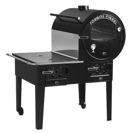 Forno A Lenha Industrial Pinhal 1-16 Fogão Acoplado 2 Bocas Preto Menor preço em Forno A Lenha Industrial Pinhal 1-16 Fogão Acoplado 2 Bocas Preto