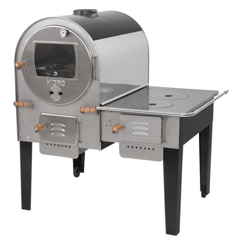 Forno com Fogão 430 com parte da Frente Inox - Hidro Menor preço em Forno com Fogão 430 com parte da Frente Inox - Hidro