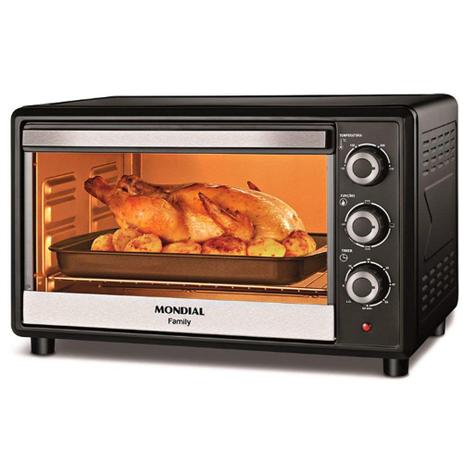Forno Elétrico 36L Mondial Family 2 FR-17 com Timer Preto Menor preço em Forno Elétrico 36L Mondial Family 2 FR-17 com Timer Preto