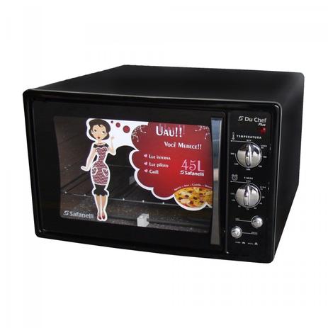 Forno Elétrico de Bancada 45L Du Chef Plus Safanelli 220V Preto Menor preço em Forno Elétrico de Bancada 45L Du Chef Plus Safanelli 220V Preto