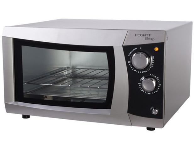 Forno Elétrico Fogatti Slim Prata 45L Grill - Timer