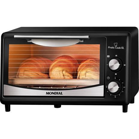 Forno Elétrico Mondial Pratic Cook FR-09 6 Litros Preto 650W Menor preço em Forno Elétrico Mondial Pratic Cook FR-09 6 Litros Preto 650W