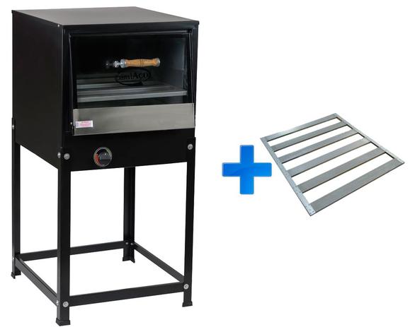 Menor preço em Forno Industrial à Gás 150 Litros 60x78 Tampa de Vidro com Grade Extra - Cristal aço