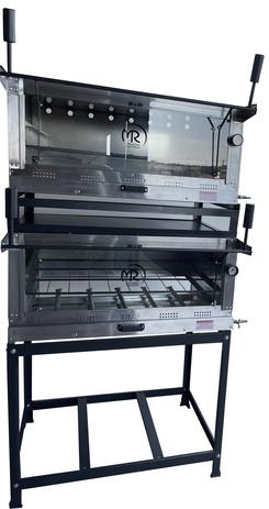 Forno Industrial Pizza a Gás Duplo 80x60 Refratário Cavalete - MR FOGOES