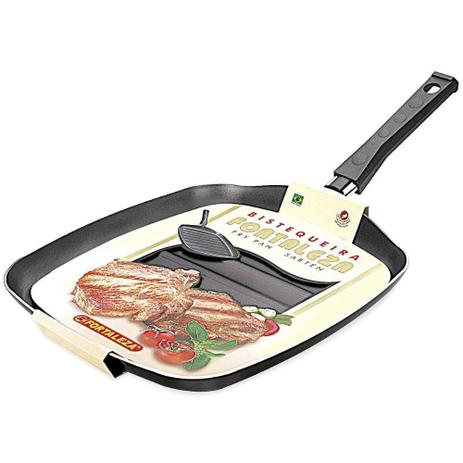 Fortaleza Panela Bistequeira Quadrada Grill Com Espátula - Alumínio fortaleza Menor preço em Fortaleza Panela Bistequeira Quadrada Grill Com Espátula - Alumínio fortaleza