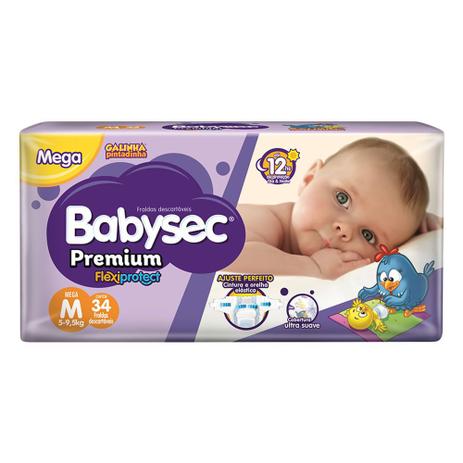Fralda Babysec Premium Tamanho M Pacote Mega 34 Fraldas Descartáveis Menor preço em Fralda Babysec Premium Tamanho M Pacote Mega 34 Fraldas Descartáveis