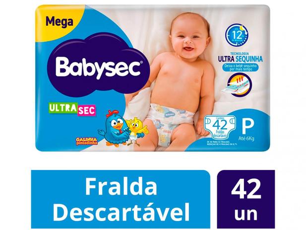 Fralda Babysec Ultrasec Galinha Pintadinha Tam. P – 0 a 6kg 42 Unidades
