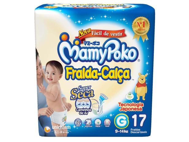 Fralda-Calça MamyPoko Tamanho G - 17 Unidades Menor preço em Fralda-Calça MamyPoko Tamanho G - 17 Unidades