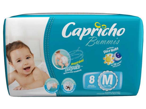 Fralda Capricho Bummis Tam M 8 Unidades - Tecnologia Respirável