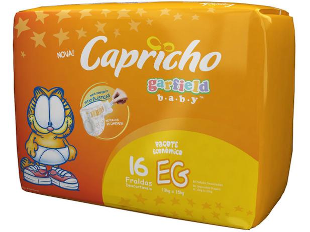 Fralda Capricho Garfield Baby Tam EG 16 Unidades - com Indicador de Umidade e Tecnologia Respirável Menor preço em Fralda Capricho Garfield Baby Tam EG 16 Unidades - com Indicador de Umidade e Tecnologia Respirável