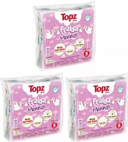 Fralda De Pano Basica Meninas Topz Baby Cremer 5un C/3 Caixas é boa?