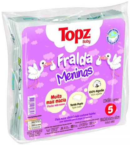 Fralda De Pano Basica Meninas Topz Baby Cremer 5un Menor preço em Fralda De Pano Basica Meninas Topz Baby Cremer 5un