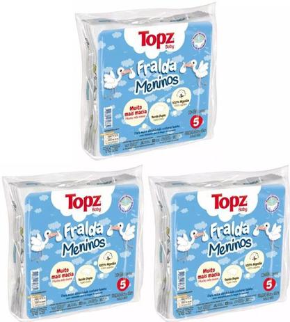 Fralda De Pano Basica Meninos Topz Baby Cremer 5un C/3 Caixas Menor preço em Fralda De Pano Basica Meninos Topz Baby Cremer 5un C/3 Caixas
