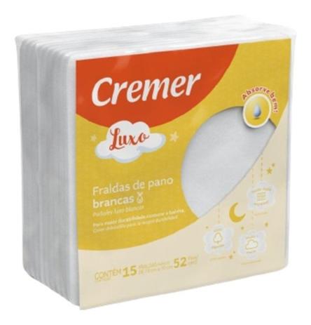 Fralda De Pano Branca Algodão Pacote 15 Unidades Luxo Cremer Menor preço em Fralda De Pano Branca Algodão Pacote 15 Unidades Luxo Cremer