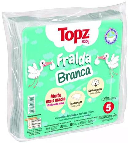 Fralda De Pano Branca Topz Baby Cremer Lisa Luxo 5un Menor preço em Fralda De Pano Branca Topz Baby Cremer Lisa Luxo 5un