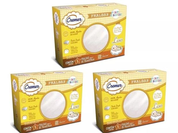 Fralda De Pano Cremer Pinte E Borde Luxo Kit C/3 Caixas é boa?