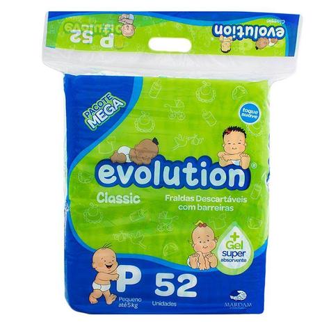 Fralda Descartável Evolution Classic P Com 52 Unidades é boa?