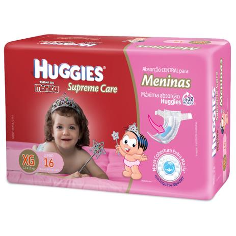 Fralda descartável huggies supreme care feminina extra grande 16 unidades Menor preço em Fralda descartável huggies supreme care feminina extra grande 16 unidades