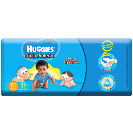 Fralda Descartável Huggies Turma da Mônica Econômica Extra Média 32 Unidades Menor preço em Fralda Descartável Huggies Turma da Mônica Econômica Extra Média 32 Unidades