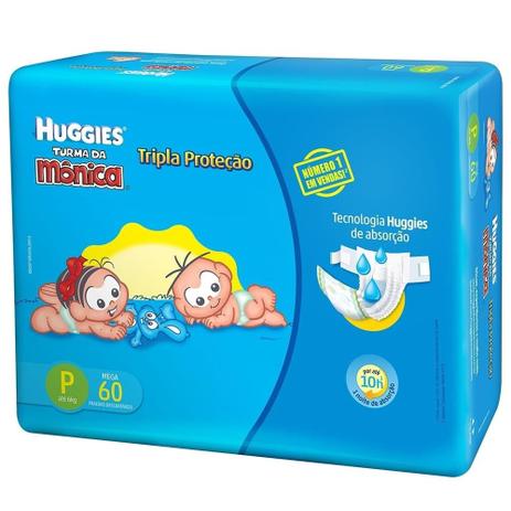 Fralda Descartável Huggies Turma Da Mônica Mega Tam. P 360 Tiras Menor preço em Fralda Descartável Huggies Turma Da Mônica Mega Tam. P 360 Tiras