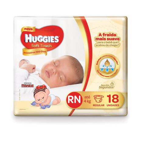 Fralda Descartável Huggies Turma da Mônica Soft Touch RN 18 Unidades Menor preço em Fralda Descartável Huggies Turma da Mônica Soft Touch RN 18 Unidades