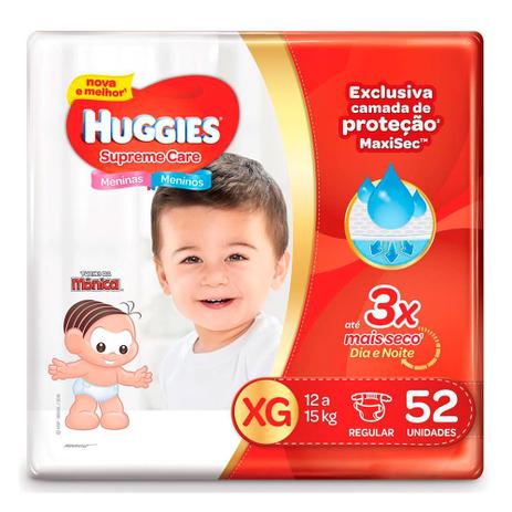 Fralda Descartável Huggies Turma da Mônica Supreme Care Hiper XG 52 Unidades Menor preço em Fralda Descartável Huggies Turma da Mônica Supreme Care Hiper XG 52 Unidades