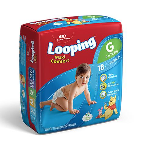Fralda Descartável Looping Maxi Confort Prática G 18 Unidades - Disney Menor preço em Fralda Descartável Looping Maxi Confort Prática G 18 Unidades - Disney