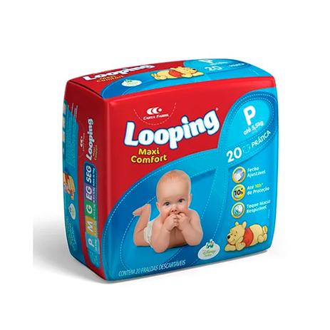 Fralda Descartável Looping Maxi Confort Prática P 20 Unidades Menor preço em Fralda Descartável Looping Maxi Confort Prática P 20 Unidades