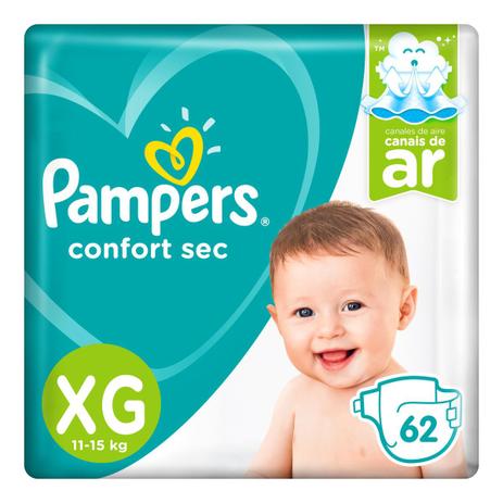 Fralda Descartável Pampers Confort Sec Bag Giga XG 62 Unidades Menor preço em Fralda Descartável Pampers Confort Sec Bag Giga XG 62 Unidades