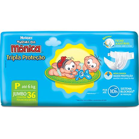Fralda Descartável Turma da Mônica Tripla Ação Jumbo P 36 Unidades - Huggies Menor preço em Fralda Descartável Turma da Mônica Tripla Ação Jumbo P 36 Unidades - Huggies