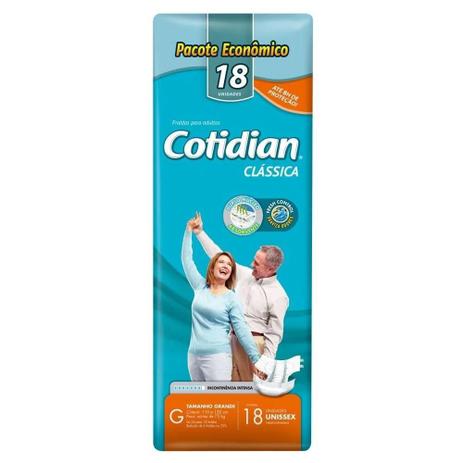Fralda Geriátrica Adulto Cotidian Clássica G Com 18 Unidades é boa?