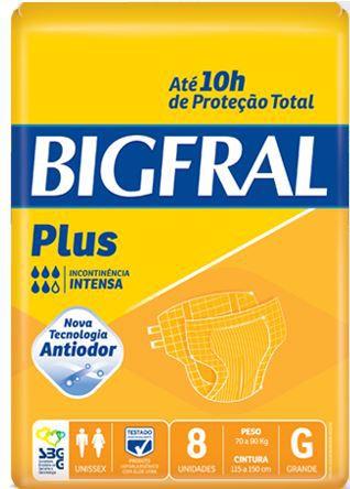 Fralda Geriátrica Bigfral Plus (Tam. G - Pct c/ 08 Unds.) - Bigfral Menor preço em Fralda Geriátrica Bigfral Plus (Tam. G - Pct c/ 08 Unds.) - Bigfral