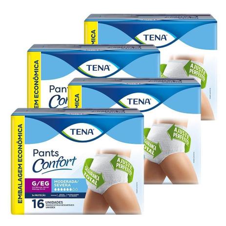 Fralda Geriátrica Descartável Tena Mega Roupa Íntima Pants Confort, Grande/Extra Grande - 4 Pacotes com 16 Tiras é boa?