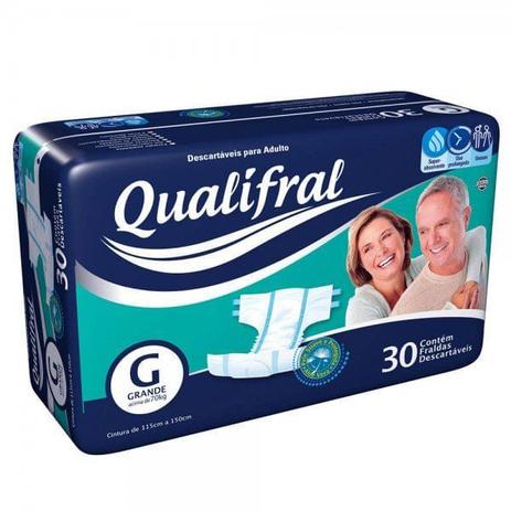 Fralda Geriátrica Tam G - Qualifral - 30 Unidades - CCM INDUSTRIA E COM Menor preço em Fralda Geriátrica Tam G - Qualifral - 30 Unidades - CCM INDUSTRIA E COM