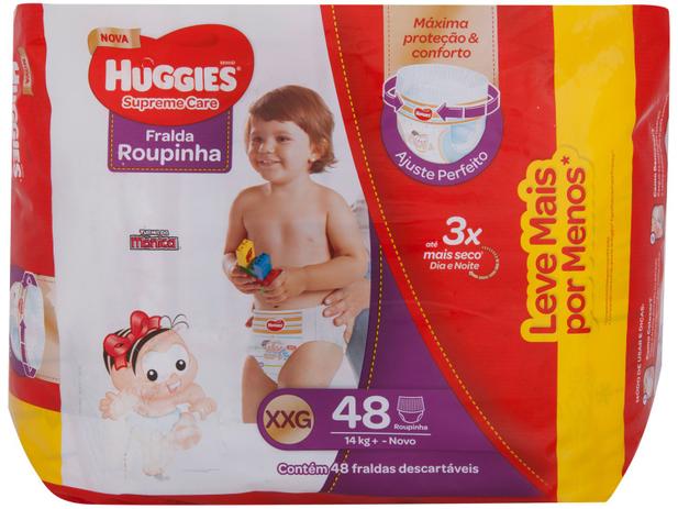Fralda Huggies Supreme Care Roupinha Calça - Tam. XXG Mais de 14kg 48 Unidades Menor preço em Fralda Huggies Supreme Care Roupinha Calça - Tam. XXG Mais de 14kg 48 Unidades
