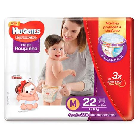 Fralda Huggies Supreme Care Roupinha Jumbo M 22 Unidades Menor preço em Fralda Huggies Supreme Care Roupinha Jumbo M 22 Unidades