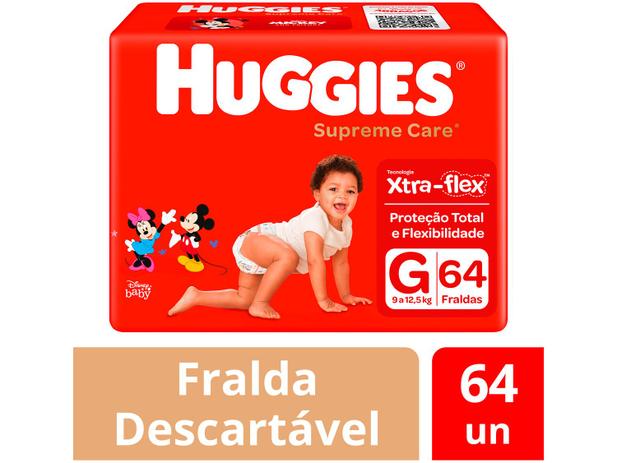 Fralda Huggies Supreme Care – Tam. G 9 a 12,5kg 64 Unidades