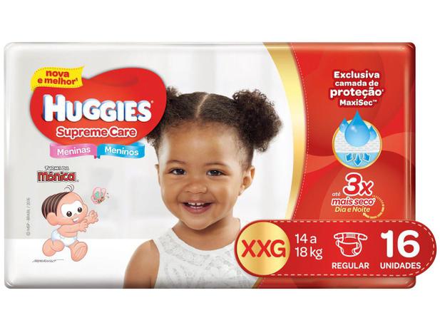 Fralda Huggies Supreme Care - Tam. XXG 14 a 18kg 16 Unidades Menor preço em Fralda Huggies Supreme Care - Tam. XXG 14 a 18kg 16 Unidades