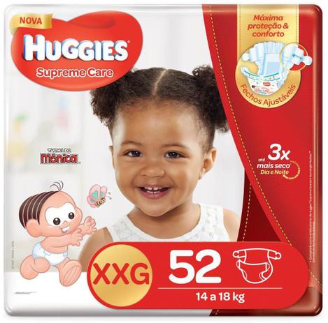 Fralda Huggies Turma Da Mônica Supreme Care Hiper XXG 52 Unidades Menor preço em Fralda Huggies Turma Da Mônica Supreme Care Hiper XXG 52 Unidades