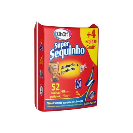Fralda infantil clin off c/52 super sequinho mega m Menor preço em Fralda infantil clin off c/52 super sequinho mega m