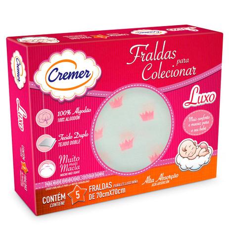 Fralda Luxo Estampada Feminina - Rainha - Cremer Menor preço em Fralda Luxo Estampada Feminina - Rainha - Cremer