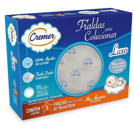 Fralda Luxo Estampada Masculina - Cremer Menor preço em Fralda Luxo Estampada Masculina - Cremer