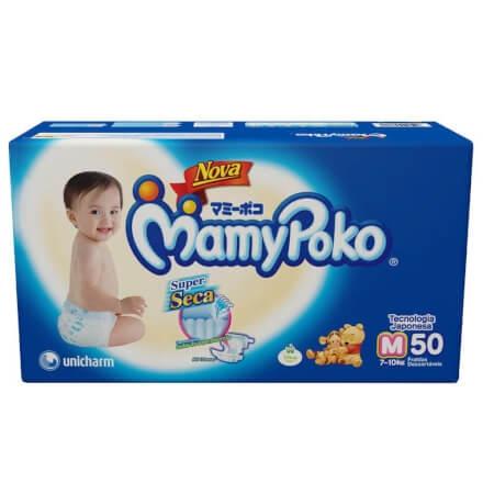 Fralda MamyPoko Super Seca MEGA Tamanho Médio 50 Unidades Menor preço em Fralda MamyPoko Super Seca MEGA Tamanho Médio 50 Unidades