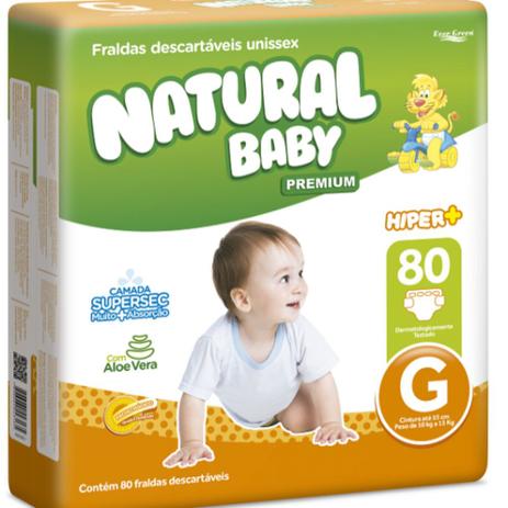 Fralda natural baby hiper g 80 tiras Menor preço em Fralda natural baby hiper g 80 tiras