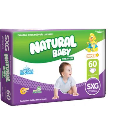 Fralda natural baby hiper sxg 60 tiras Menor preço em Fralda natural baby hiper sxg 60 tiras