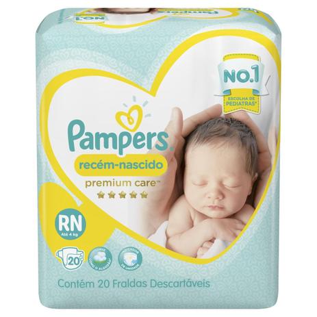 Fralda Pampers Premium Care Recém Nascido com 20 unidades - Até 4 Kg Menor preço em Fralda Pampers Premium Care Recém Nascido com 20 unidades - Até 4 Kg