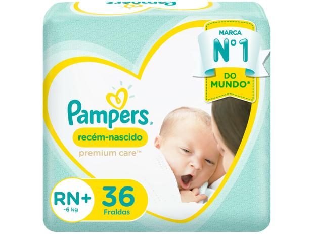 Fralda Pampers Premium Care RN+ - Até 6kg 36 Unidades